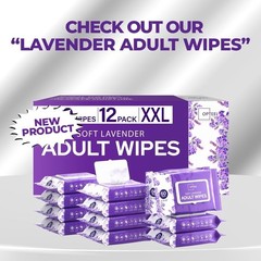 Adult Wipes 720ct Extra Large 8×13 Bathing Incontinence Aloe Vitamin E