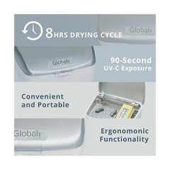 Global II by Dry & Store | Electric Hearing Aid Dehumidifier with UV-C Lamp S…
