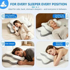 Cervical Neck Pillow for Pain Relief | Ergonomic Memory Foam Support