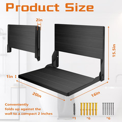 Teak Shower Bench, Folding Shower Chair Wall Mounted, Wood Folding Shower Seat,