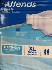 2 Packages Of 20 Count Attends Briefs Ck 58-63 Inches