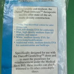 Darco Pod Orthoses Therapeutic Insoles size M Anti Microbial Mens 6-8 Women 8-10