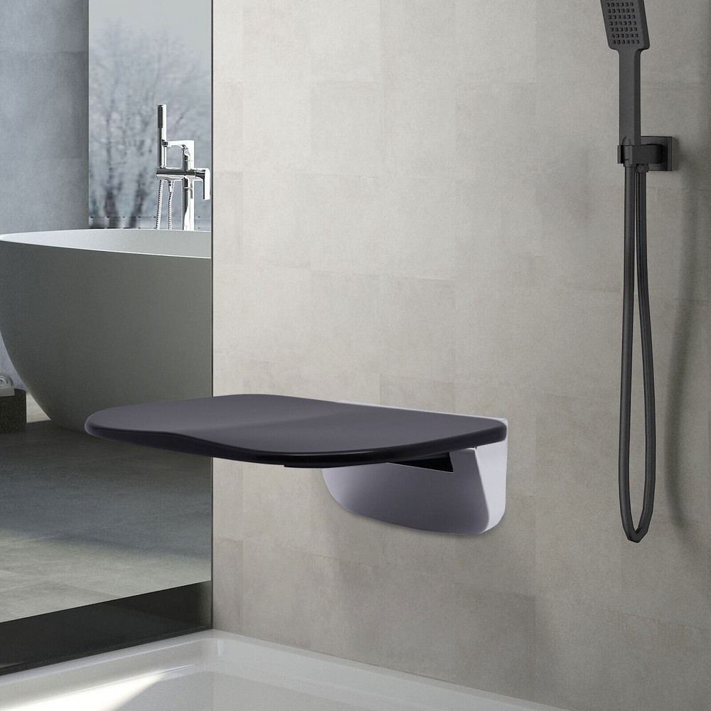 14″ Folding Shower Seat Wall Mounted Bench Modern Bathroom Shower Stool