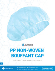 1000PCS Disposable Bouffant Caps 21″ PP Non-Woven Hair Net Medical Spa Salon Use