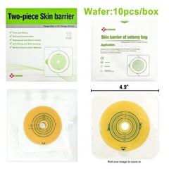 Adhesive Skin Barrier for Colostomy Bags with Non-Woven Border 10 Count