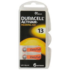 Duracell NOT CHILD RESISTANT EasyTab Hearing Aid Batteries, Size 13 (60 Total)