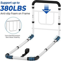 „Portable Bed Rail with Storage Pocket – Load 380 LBS“