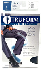 Truform Men’s Microfiber Dress Socks NIP Moderate 15 – 20 mmHg BLACK Large