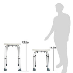 Non Slip Adjustable Height Safety Shower Stool For Seniors Elderly Disabled Kid
