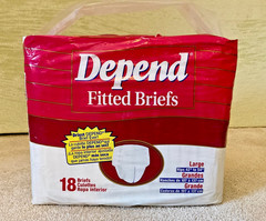 VINTAGE DEPEND (90’s) – Fitted Maximum Protection Adult Diapers (L) New In Bag