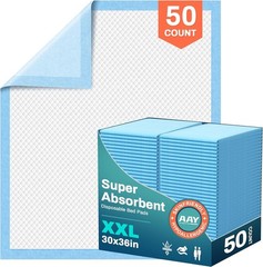 50 or 100 Pack Super Absorbent Disposable Underpads XXL 30″ x 36″ Leakproof Bed