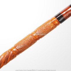 36′ Handcrafted Eucalyptus Wood Walking Stick Cane Etched Bird Shape Handle