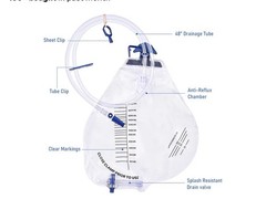 2000Ml Catheter Bags for Men and Women 3 Pack Professional Urinary Drainage Bags
