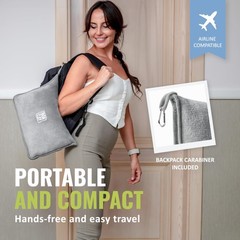BOACAY Soft & Warm Travel Blanket for Airplane & Car – Long Single, Gray
