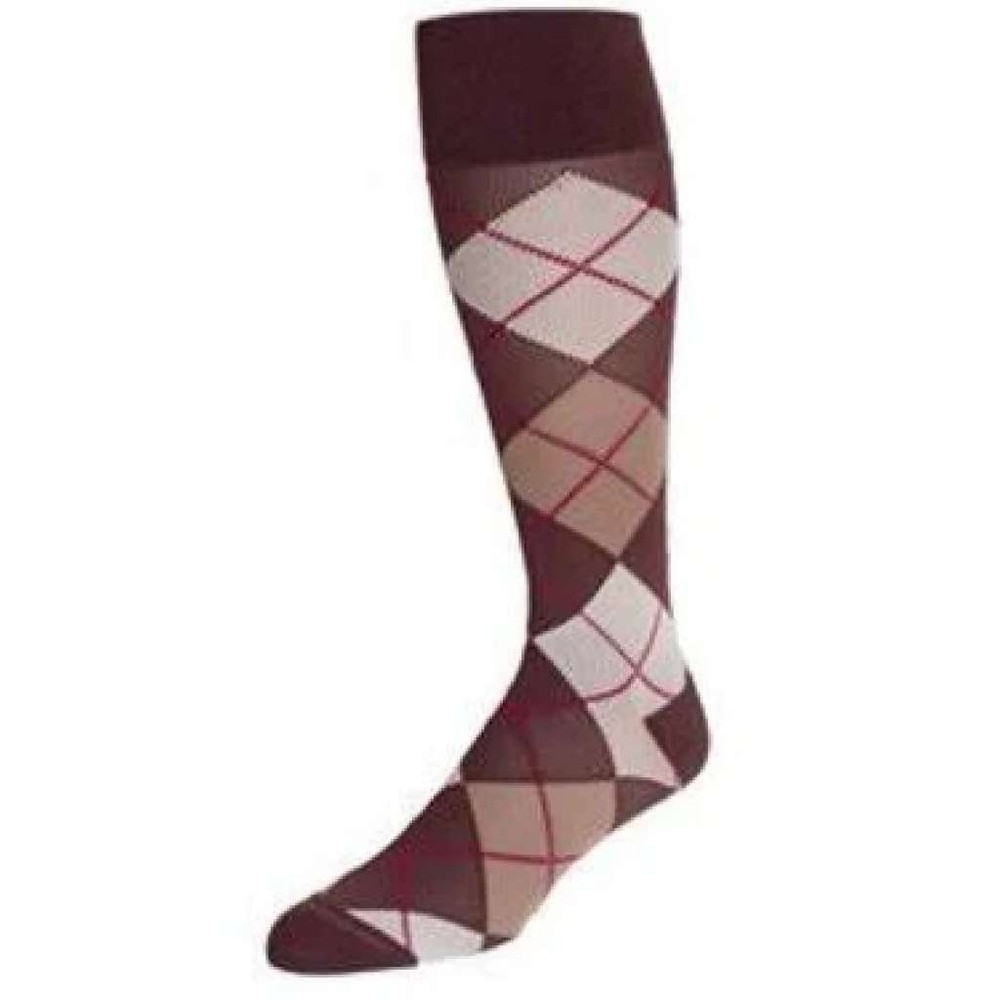 Dr Comfort Rejuva Chestnut Argyle Knee High 15/20 Unisex Large
