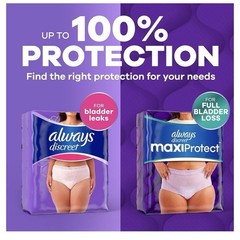 39 Count Always Discreet 3XL + Incontinence Underwear Women’s