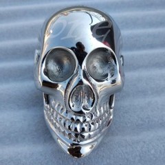 SOLID BRASS SILVER SKULL HEAD HANDLE DESIGN FOR WALKING STICK CANES HANDMADE