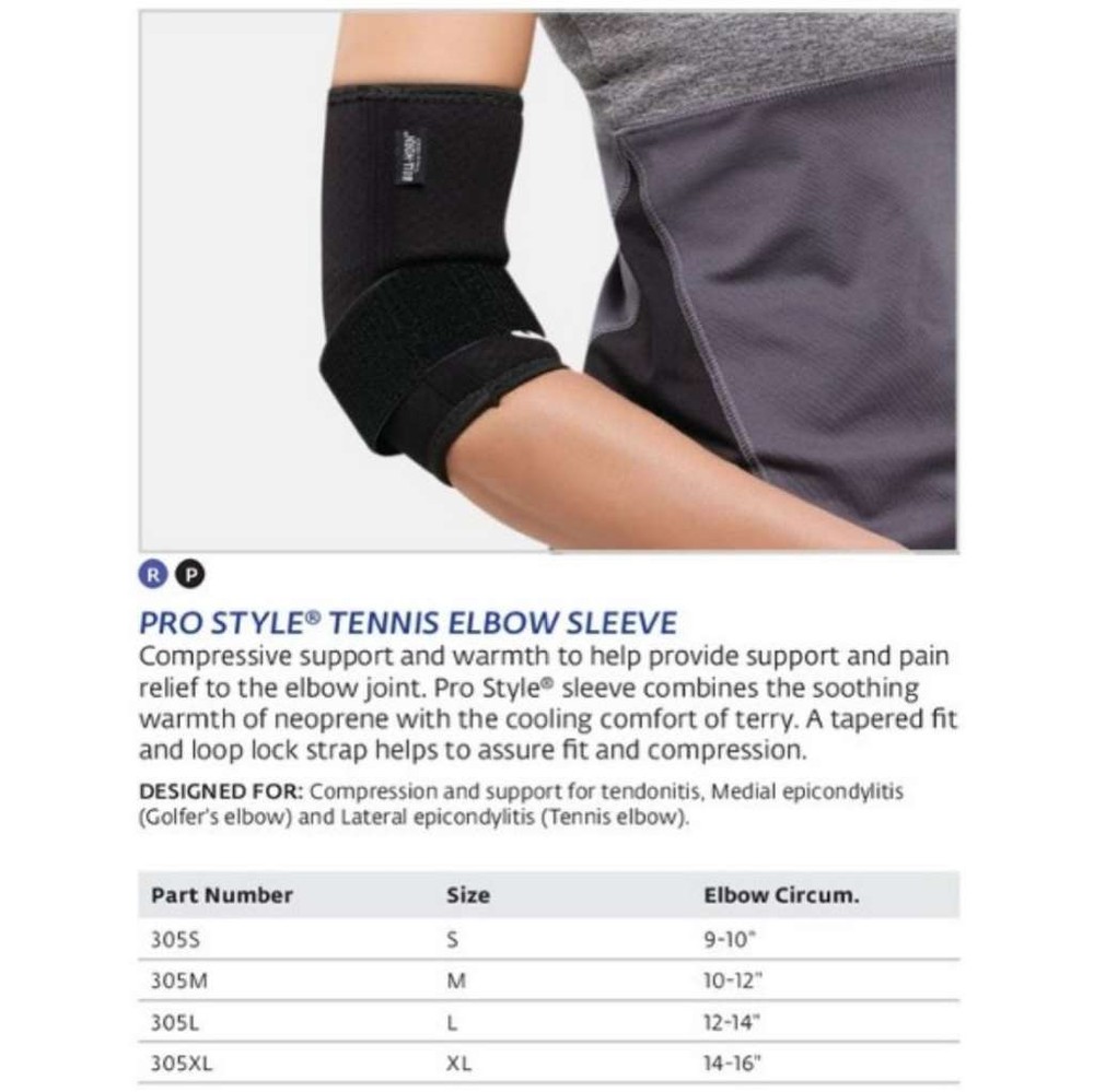 DJO Bell-Horn Prostyle Tennis Elbow Sleeve Black Large