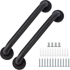 2 Pack Bathroom Grab Bar, supregear 24 Inch Length Black Shower Safety Grab Bar,
