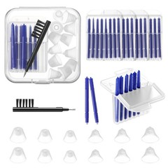 Hearing Amplifier Cleaning Kit – 12 Pcs, Silicone Domes, Brush, Wax Guards & Cas