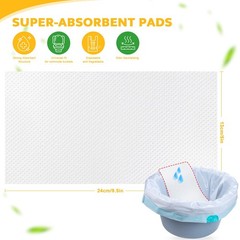 100 PCS Lemon Scented Absorbent Commode Pad Bedside Bucket Liner, Potty Gel Pad