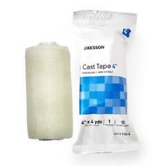 McKesson Fiberglass Cast Tape, White, 4 Inches x 12 Feet, 10 Count, 115-4