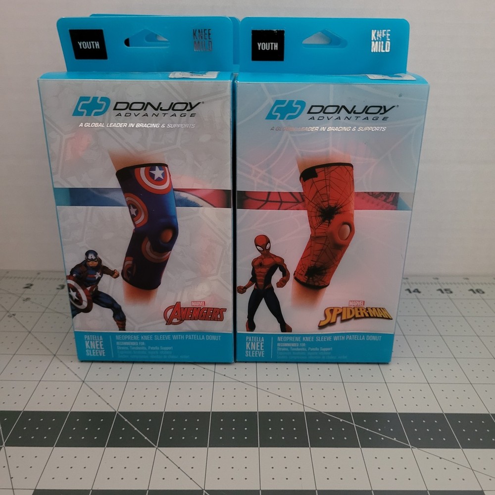 DonJoy Advantage Marvel Avengers & Spiderman Knee Sleeve YOUTH Lot 6 NEW READ