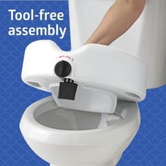 Medline Toilet Seat Riser w/Arms, 400lb Locking Fits Most White