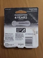Duracell Size 675 Hearing Aid Batteries 6 Pack 03/2023