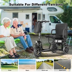700W Foldable Mobility Scooter 20 miles 48V/10A + Another Airline Battery