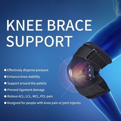 Plus Size External Hinged Knee Brace with Compression Wrap for Big & Wide Thigh