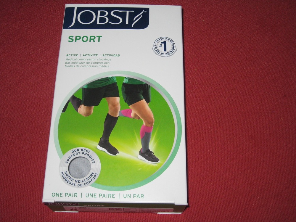 Jobst Sport Active Medical Compression Stockings – X-Lge, White, 20-30mmHg