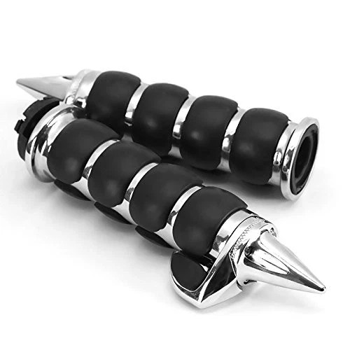 1 Pair Hand Grips Chrome Black-B(with Throttle Assist)