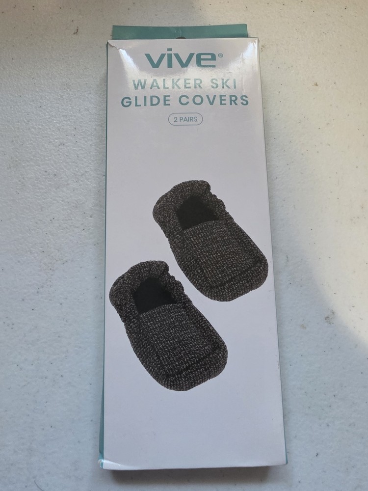 Vive Walker Ski Glide Covers – 2 Pairs – New – Fits 1″ to 1 1/8″ Legs