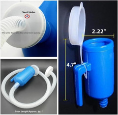 3000ml Male Urinal Portable Pee Bottle with 46″ Hose Blue
