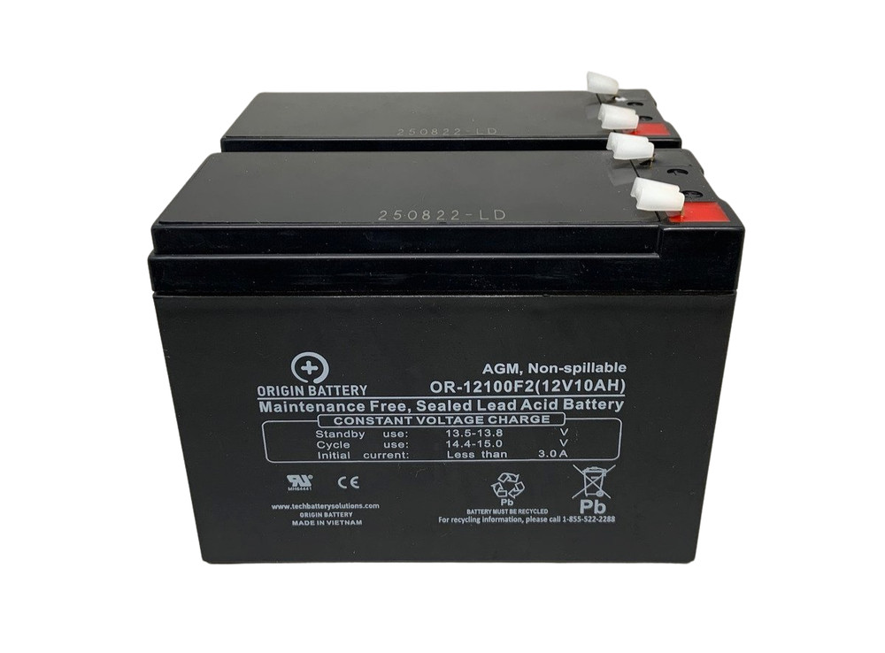 Rascal 370 Battery Kit, also fits 355, also UltraLlite 370 – 2 Pack 12V 10AH