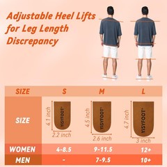 YISYFOOT Adjustable Orthopedic Heel Lift Inserts for Medium: Pack of 1, Brown