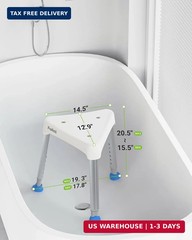 Space-Saving Triangular Shower Chair for Inside Shower, FSA/HSA Eligible 400 lbs