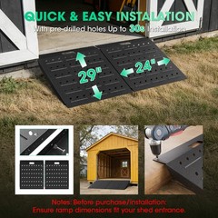 29″x48″ Shed Ramps Velvet Black Loading Ramp Alloy Loading Dock Ramp for Garages