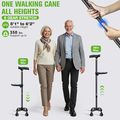 Walking Cane with LED Light for Women Men,Adjustable Folding Walking Canes for S