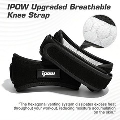 IPOW 2 Pack Knee Pain Relief & Patella Stabilizer Strap Large, Black