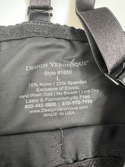 Design Veronique 1650 Abdominal Compression Girdle Open Crotch Black Size Large