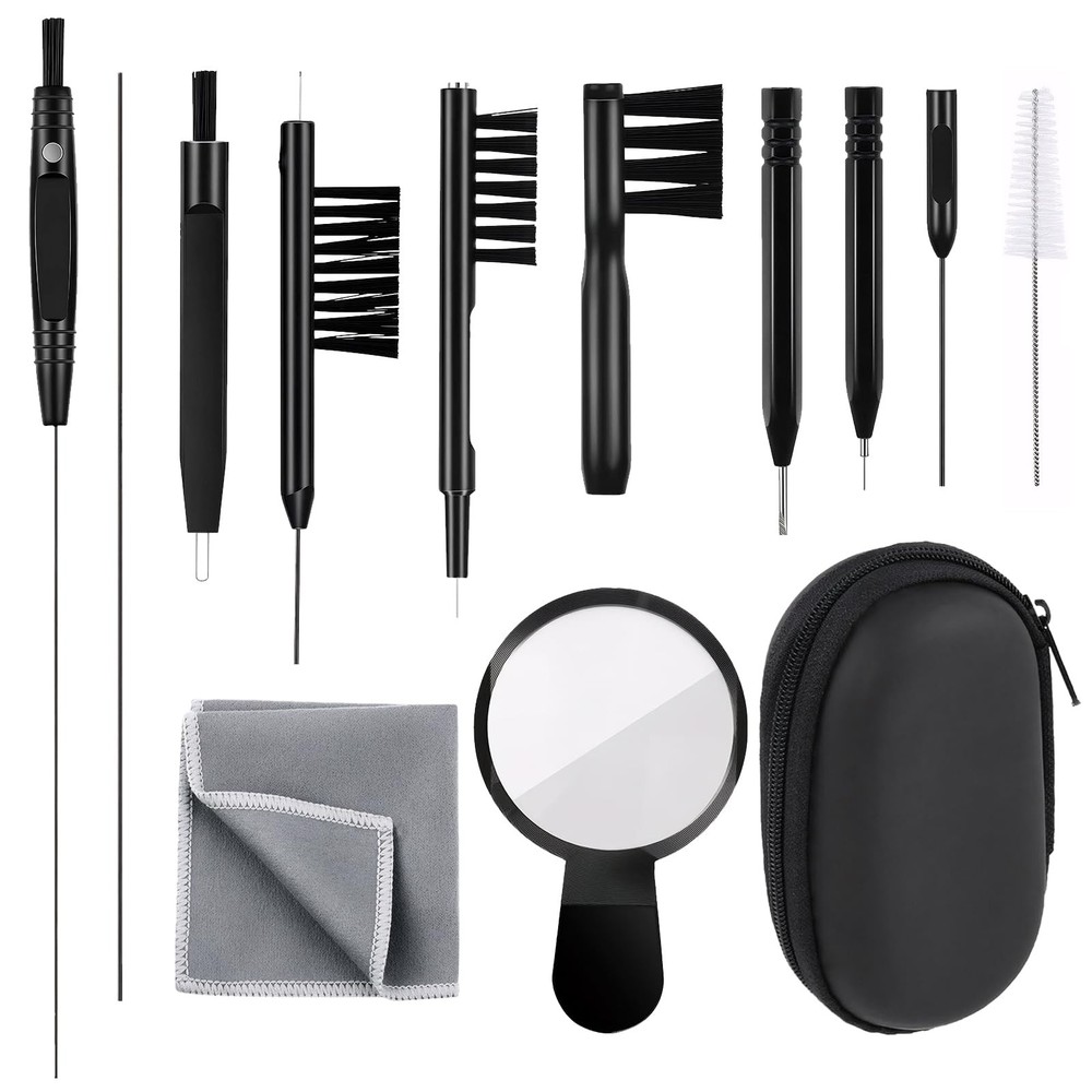 Hearing Aid Cleaning Kit 13 Pcs Hearing Aid Cleaner Black Hearing Aid Cleanin…