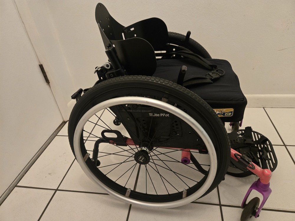 Tilite Pilot Pink Permobil Wheelchair Missing Back Handles & Cushion