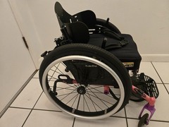 Tilite Pilot Pink Permobil Wheelchair Missing Back Handles & Cushion