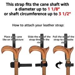 Asterom Handmade Leather Cane Strap – Stylish Wrist Strap for Canes and Walking