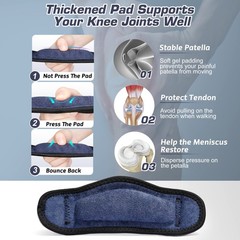 2 Pack Thickened Pad&Wide Patella Knee Strap,Pain Relief Patellar Tendon Supp