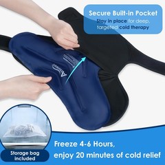 Atsuwell Shoulder Ice Pack Wrap & Brace for Rotator Cuff Cold Large, Black