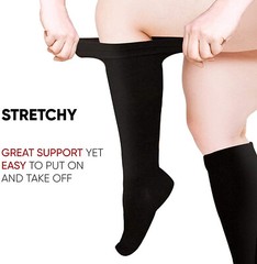 S M L XL 2XL 3XL 4XL Wide Calf Plus Size Compression Socks Women Men 15-20mmHg
