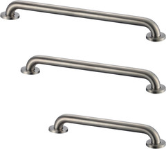 Grab Bar Bundle for ADA Compliance, Brushed Stainless Steel Grab Bar Set for Com